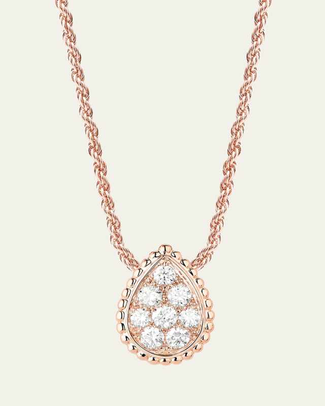 Serpent Boheme Small Pink Gold Diamond Pendant Necklace